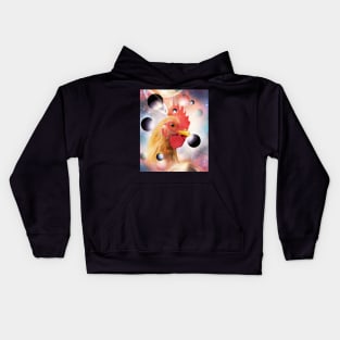 Cosmic Space Galaxy Chicken Face Kids Hoodie